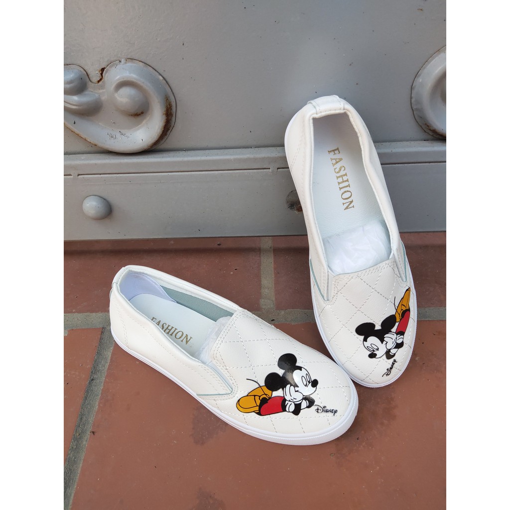 Giày slipon mũi vá da ảnh thật | BigBuy360 - bigbuy360.vn