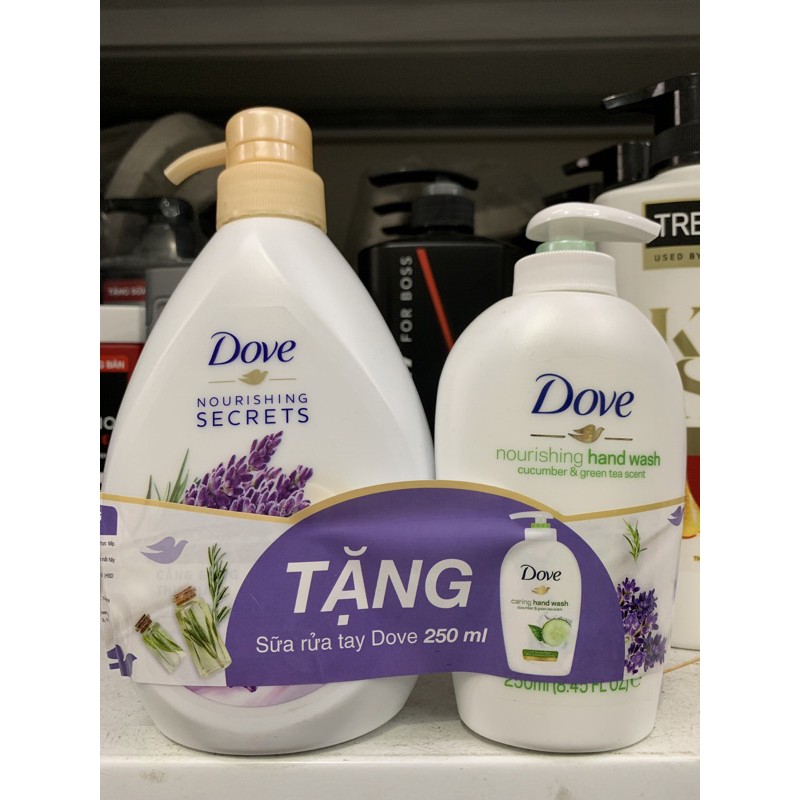 SỮA TẮM DOVE CĂNG BÓNG THƯ THÁI 530g Tặng Sữa Rửa Tay DOVE 250ml