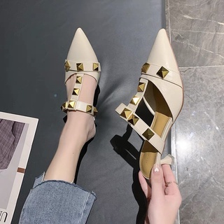 Giầy sục nữ thời trang,gót vuông,đính đá trang trí nhiều màu sắc