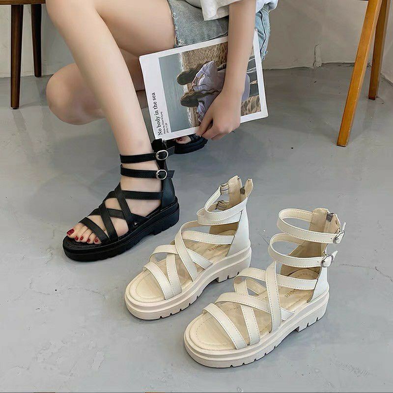 SANDAL DÂY CHÉO CHIẾN BINH KÉO KHÓA 2 MÀU Mã 03