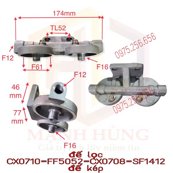 Đế lọc CX0710=FF5052=CX0708=SF1412 Đế kép