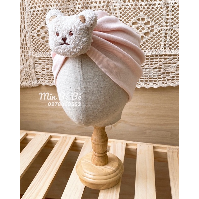 Mũ turban gấu bông dễ thương cho bé gái