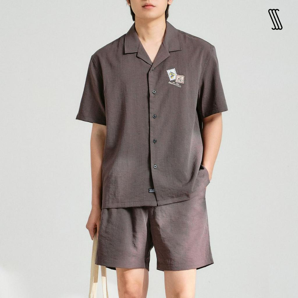 Áo sơ mi cổ cuban ngắn tay nam SSSTUTTER linen thoáng mát thêu thủ công LIFE CUBAN SHIRT