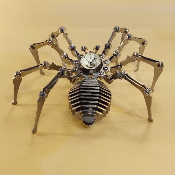 Mô Hình Lắp ghép 3d Kim Loại đồng hồ nhện STEAMPUNK