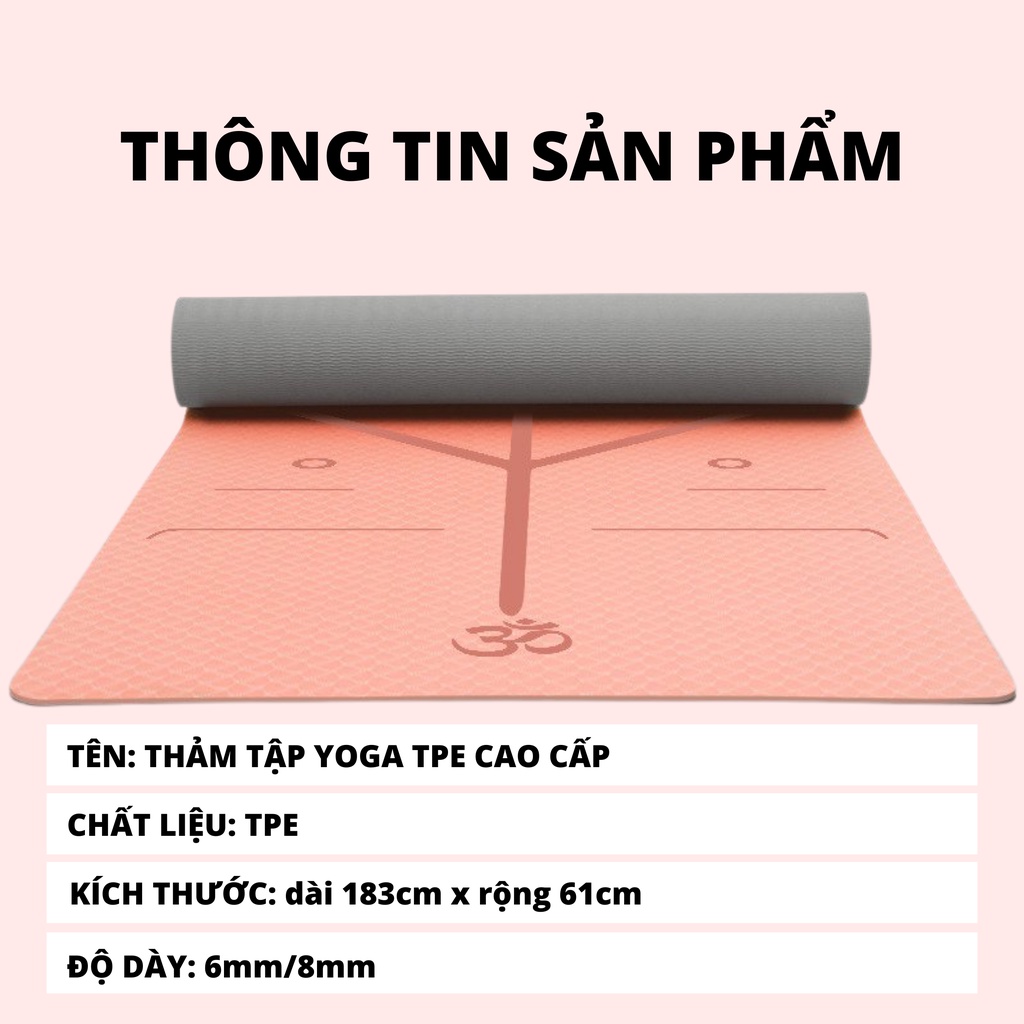 Thảm Yoga Định Tuyến Cao Cấp Dày 6mm, 8mm, Thảm Tập Yoga Gym TPE Loại