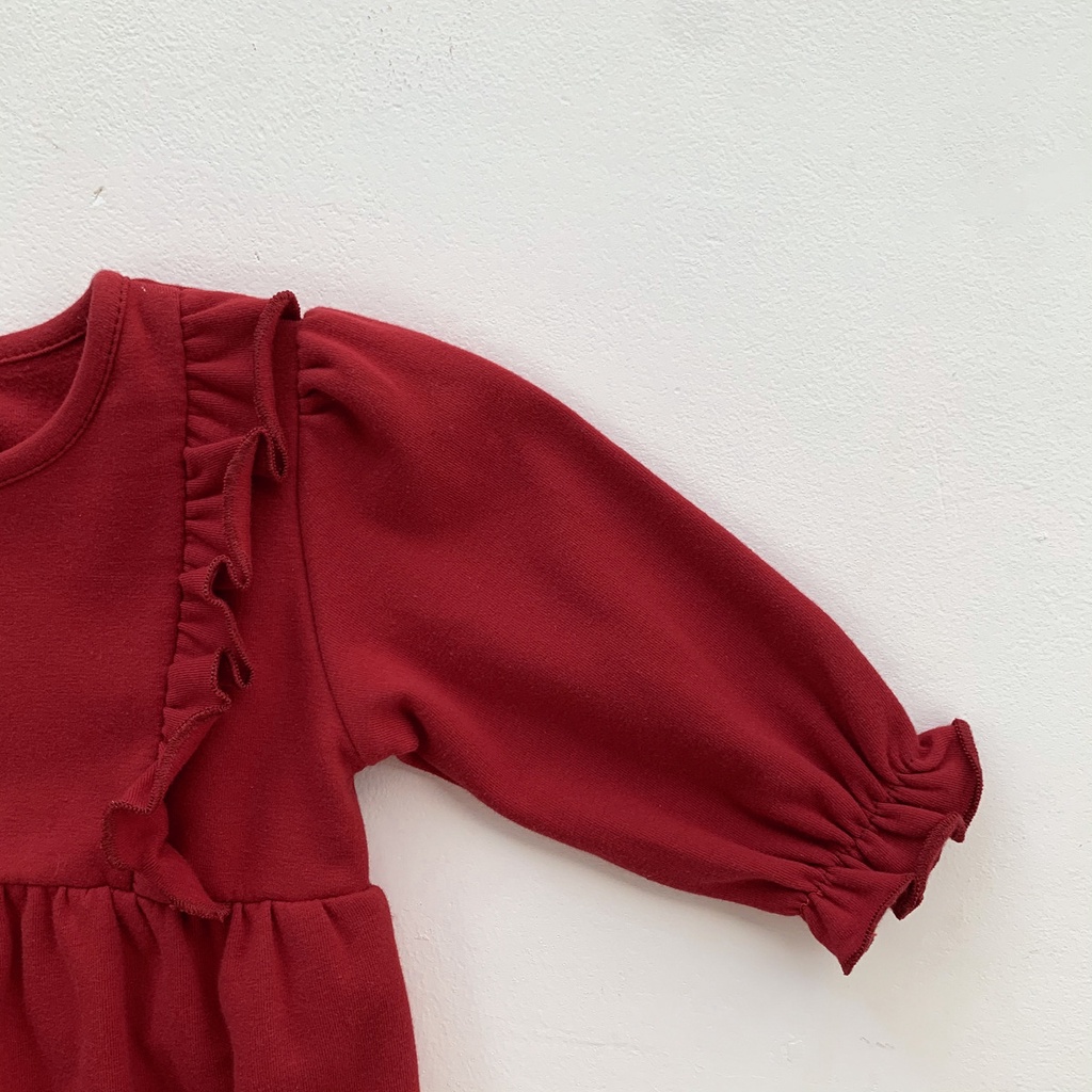 Bộ áo liền quần tay dài màu sắc đơn giản + mũ cho bé gái sơ sinh