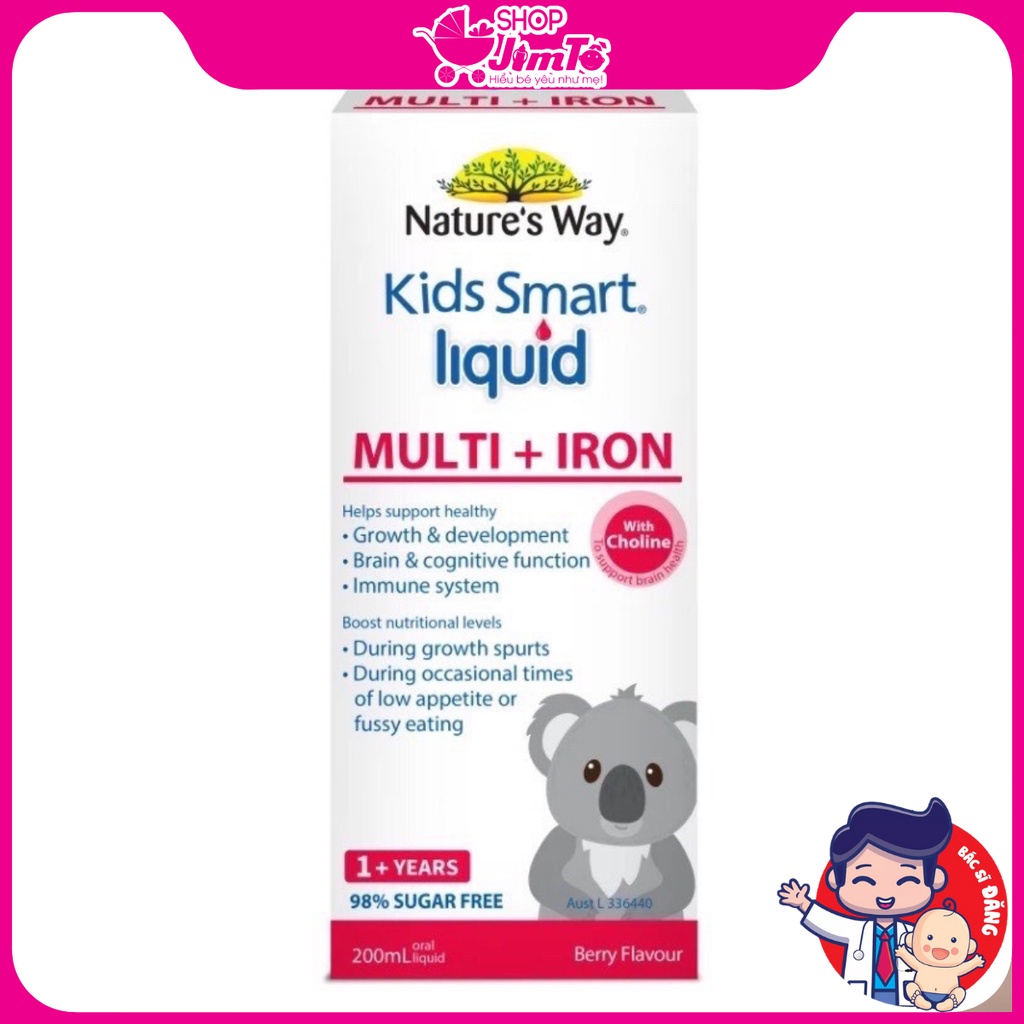 Nature’s Way Kids Smart Liquid Multi + Iron Bổ Sung Sắt Và Vitamin Cho Bé Lọ 200ml