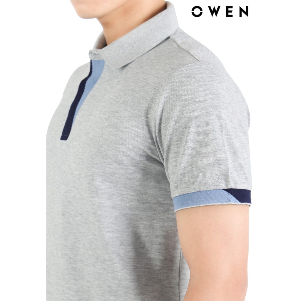 Áo polo ngắn tay nam Owen Bodyfit màu xám - APV21863