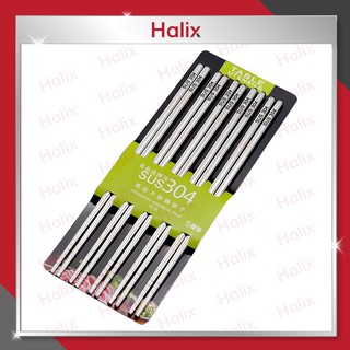 Bộ 5 đôi đũa Inox 304 cao cấp khắc laser chống trượt Cao cấp