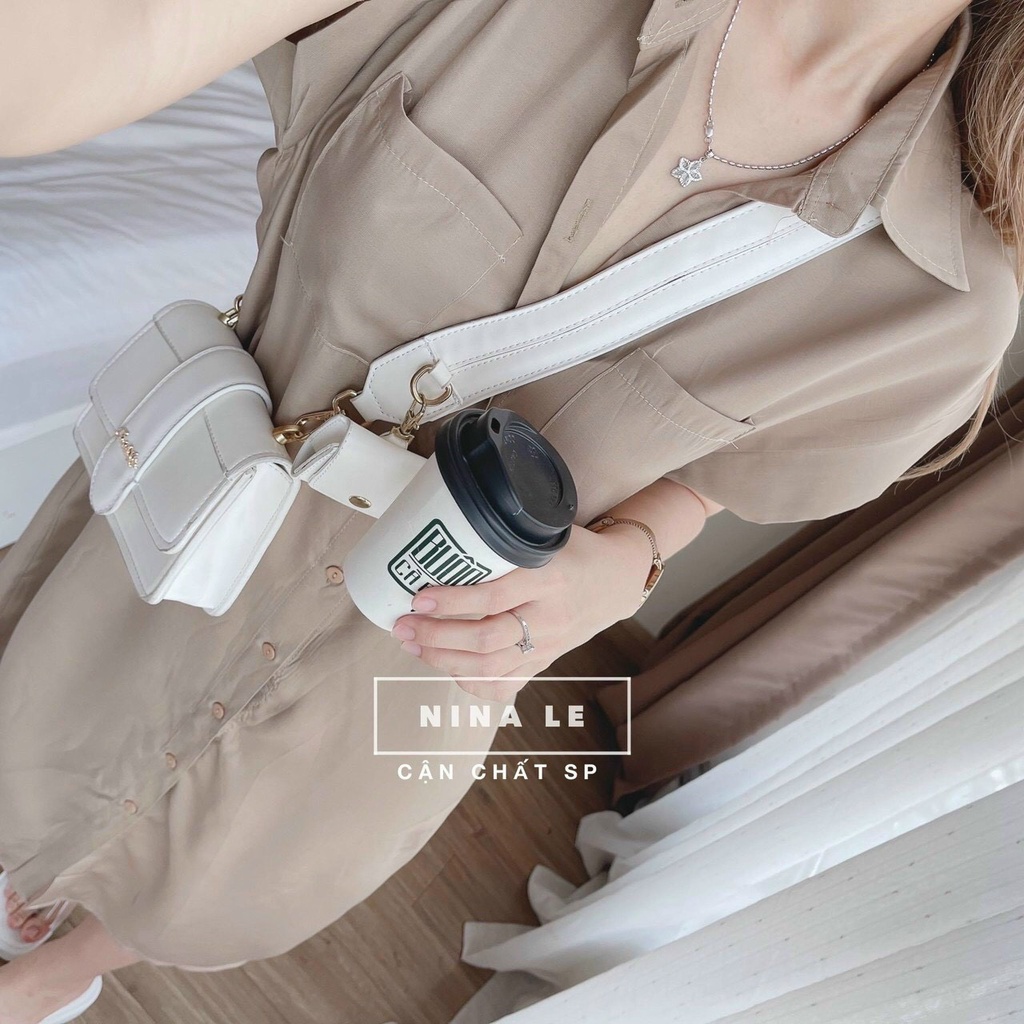 [Miễn Phí Ship 50K-GIAN HÀNG CHÍNH HÃNG] Đầm nữ thời trang mặc đi chơi, Đầm maxi sơmi lụa tay ngắn có túi cá tính