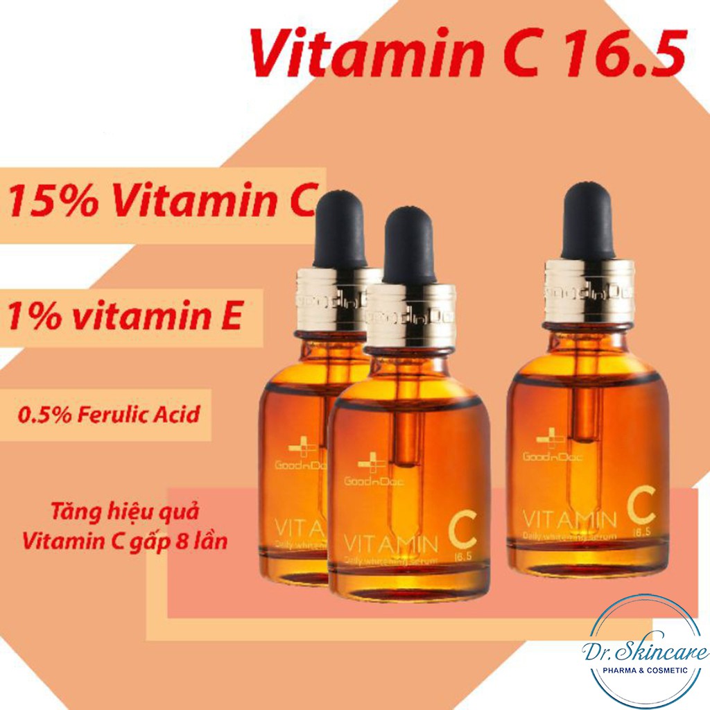[CHÍNH HÃNG] Serum Vitamin C Mờ Thâm Nám, Trắng Da - GoodnDoc Vitamin C 16.5 Daily Whiening Serum 30ml | BigBuy360 - bigbuy360.vn