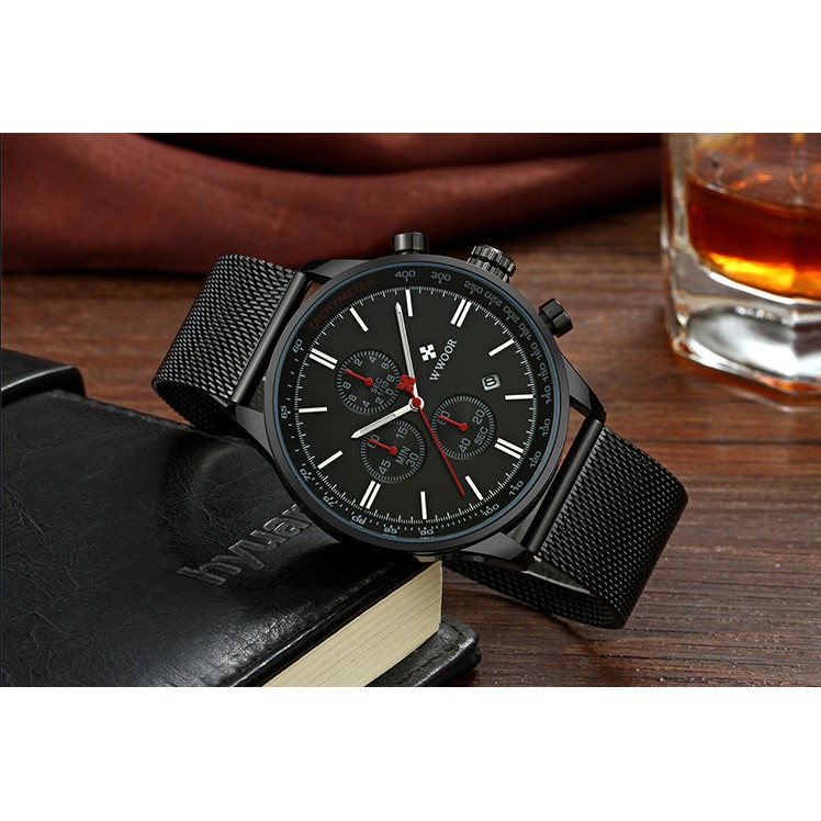 Đồng Hồ Nam WWOOR 8862 Máy Nhật Dây Thép Mành Cao Cấp - Nhiều Màu | BigBuy360 - bigbuy360.vn