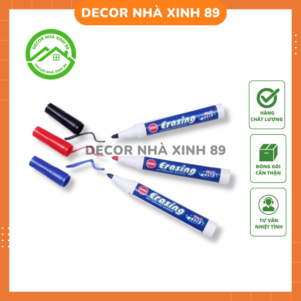 Bút viết bảng, bút lông viết bảng trắng xóa được nhiều màu đa năng - Decor Nhà Xinh
