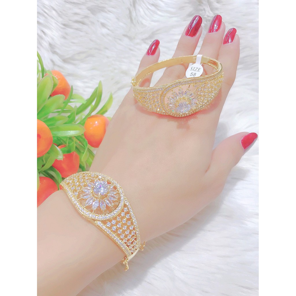 Vòng tay nữ mạ vàng 18k xoàn đính đá rất đẹp - Mang đi chơi , đi tiệc rất sang - Uh1502310