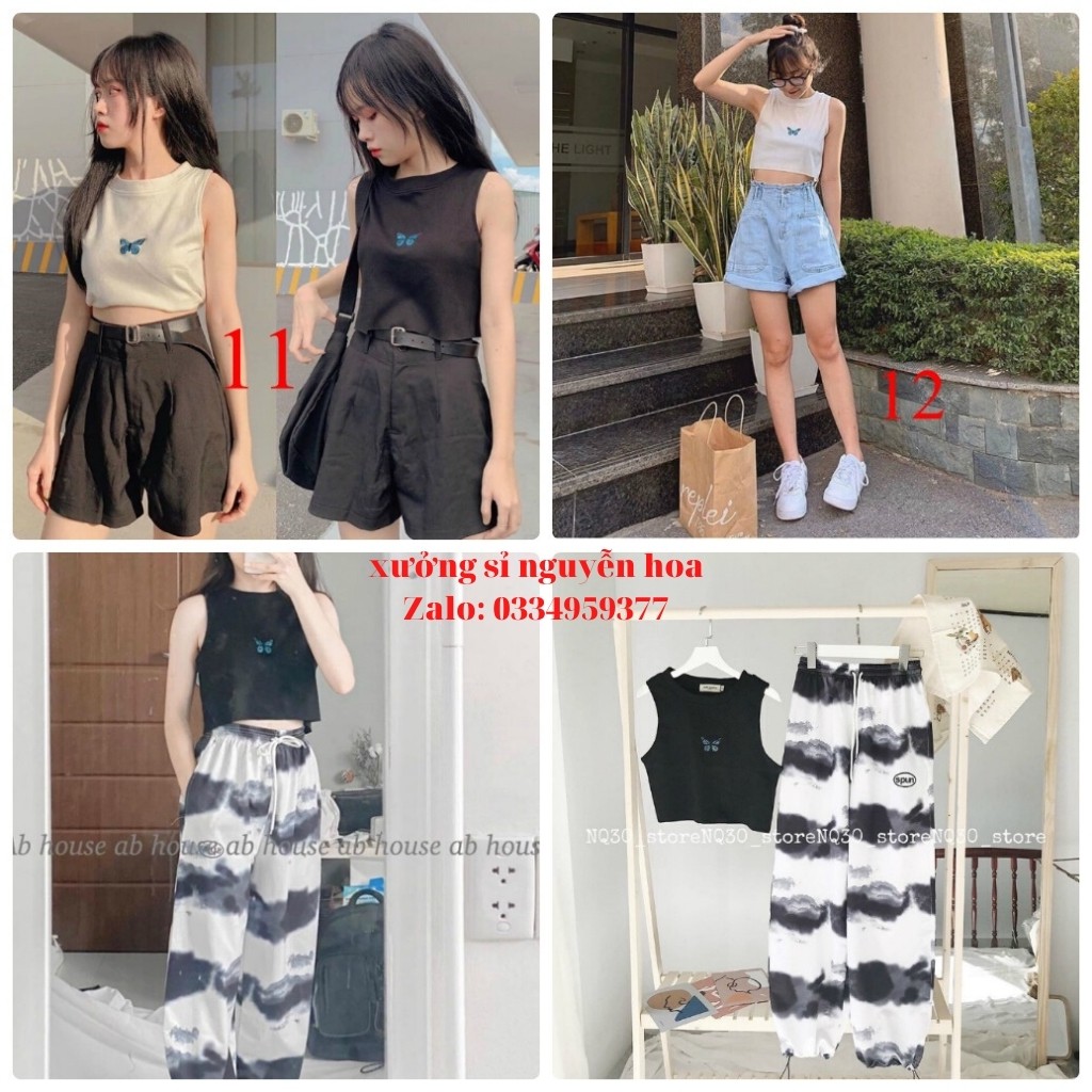 Áo Croptop 2 dây , CROPTOP NHÚN VIỀN BÈO NHIỀU MÀU kèm ảnh/video thật