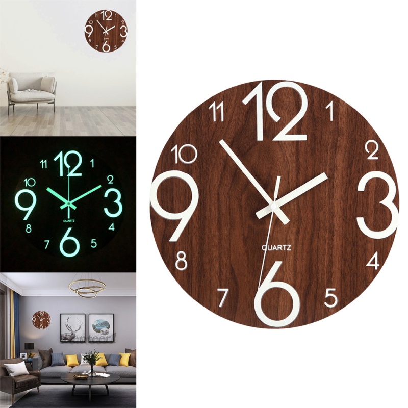 [Fenteer1] Đồng Hồ Treo Tường, Dạ Quang, Kiểu Dáng Cổ Điển