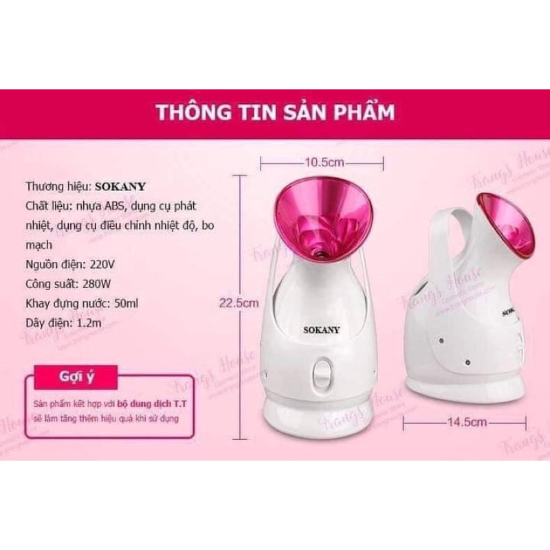 Máy Xông Mặt Sokany ⚡𝑭𝑹𝑬𝑬 𝑺𝑯𝑰𝑷⚡Cầm Tay Mini Cao Cấp Xông Hơi Nóng Toả Đều Công Suất 280W