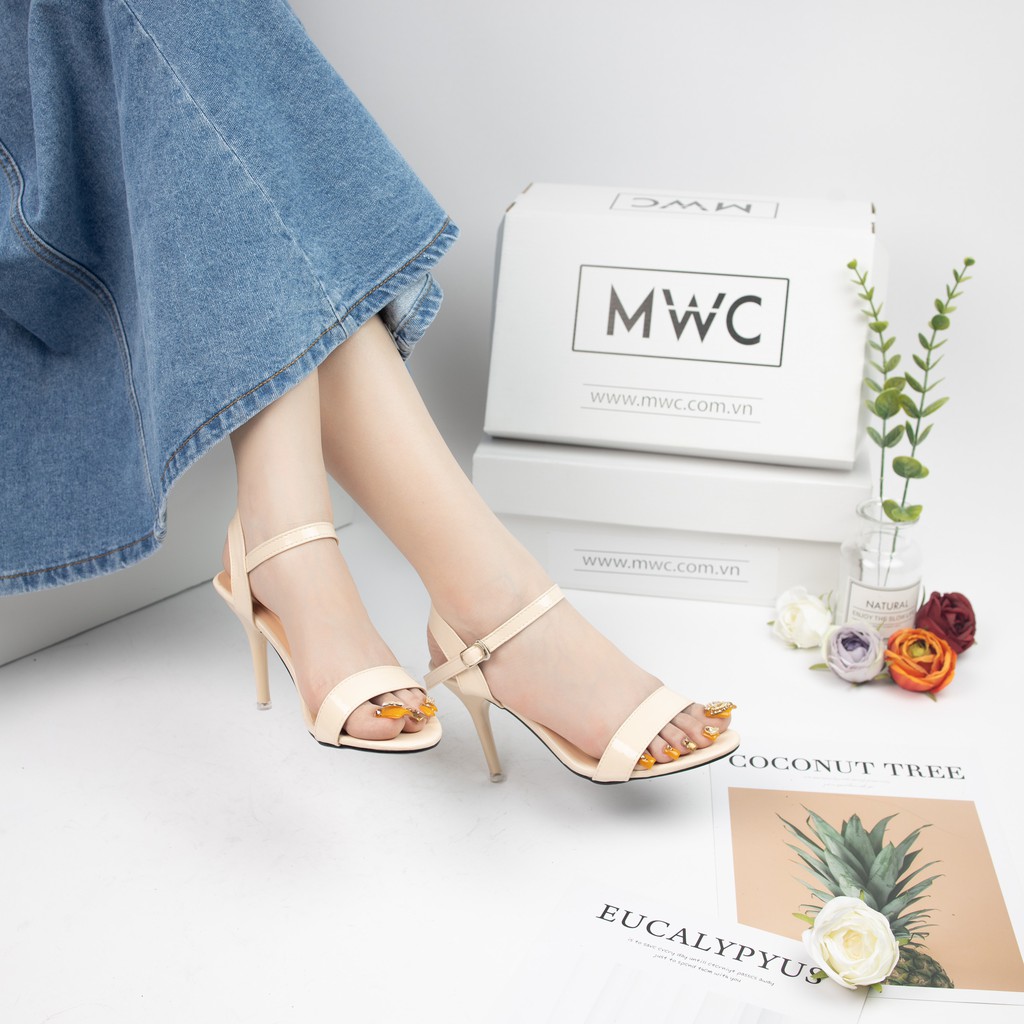 Giày Cao Gót MWC Kiểu Dáng Sandal Mũi Tròn Đế Nhọn 7cm NUCG - 3884