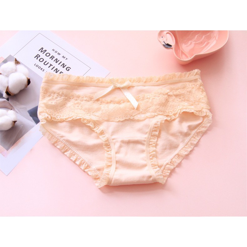 Quần Lót Nữ Sexy - Quần Lót Nữ viền ren đính nơ dễ thương - cao cấp thoáng khí DAN STORE Mã 2802