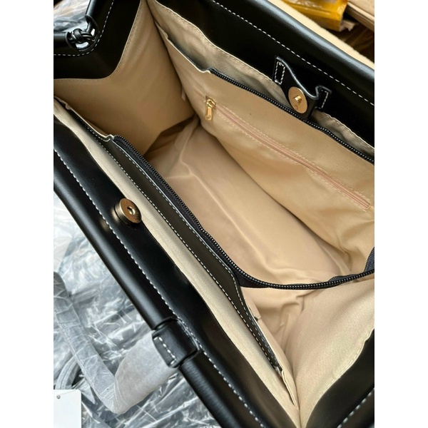 TNS-Túi tote công sở form vuông  Luxo tote bag--tone đen classic