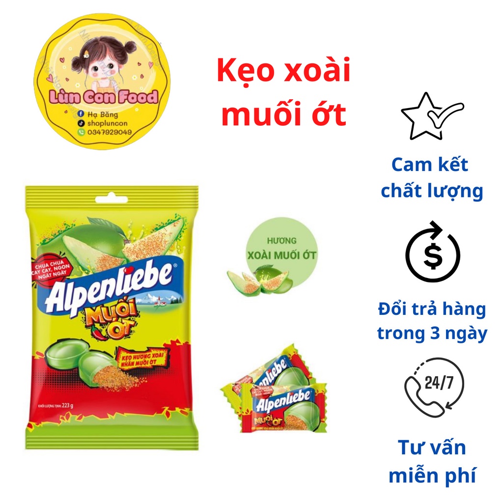 Kẹo xoài muối ớt ❤ FREE SHIP ❤ KẸO ALPENLIEBE XOÀI NON MUỐI ỚT DẠNG VIÊN - Lùn Con Food