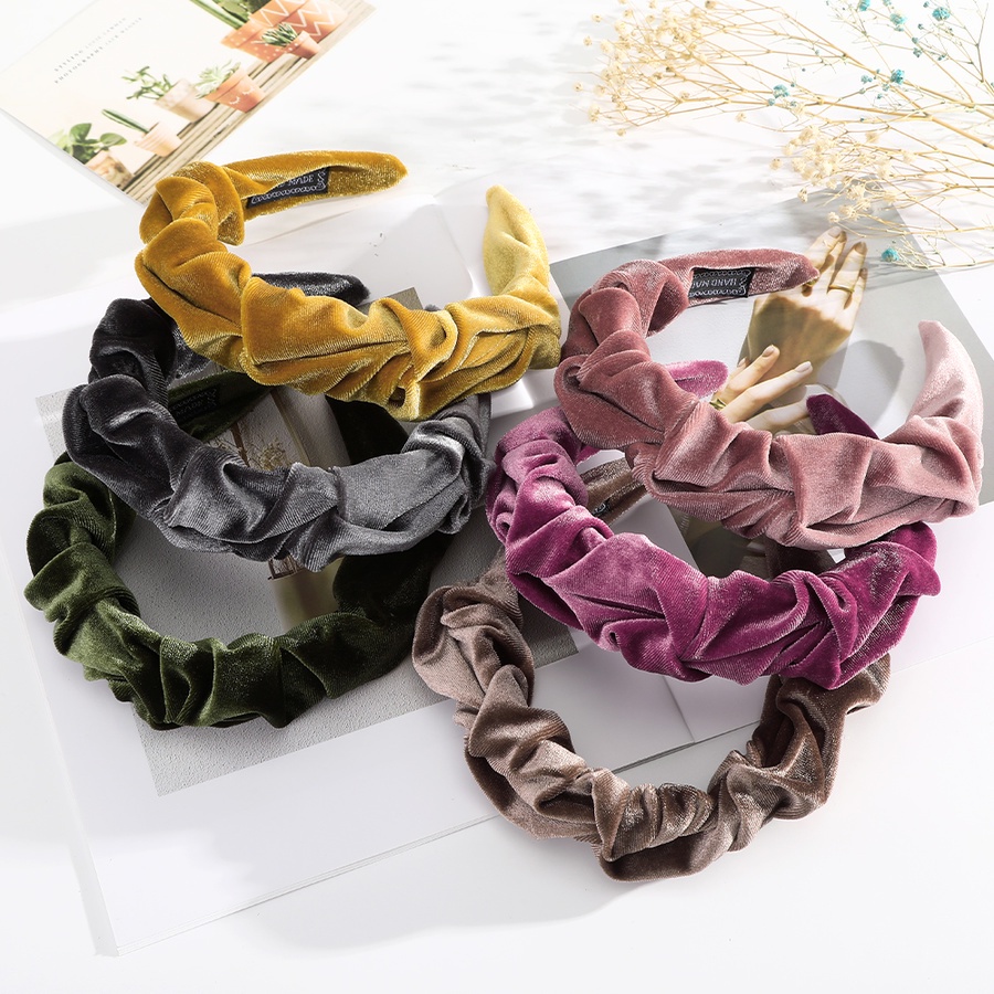 Băng Đô Vải Nhung Màu Trơn Thời Trang Hàn Quốc Cho Nữ