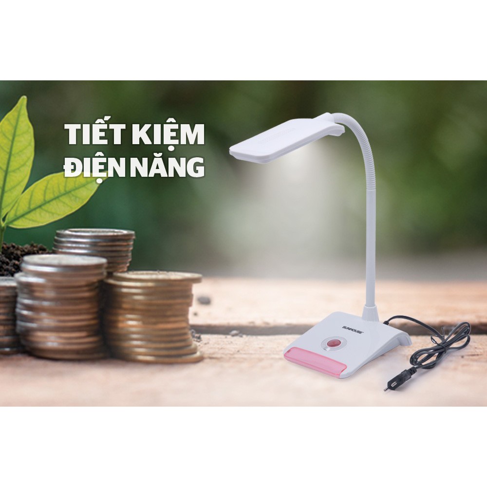 Đèn bàn làm việc Sunhouse, đèn để bàn chính hãng, cao cấp SHE-11LED - Bảo hành 1 ĐỔI 1 (KÈM BÓNG ĐÈN)