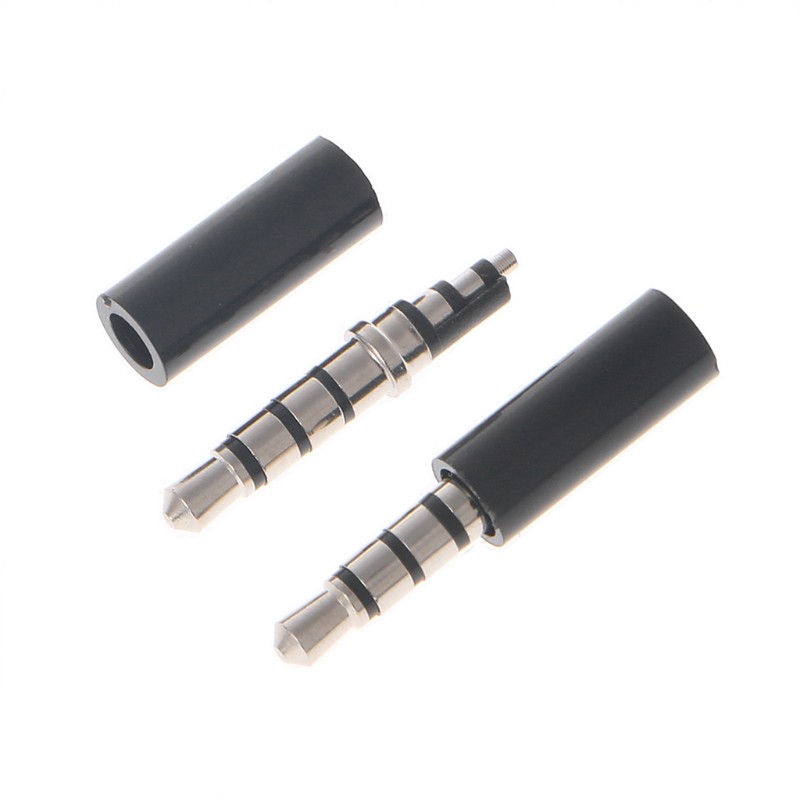 WER 10x Gold Plated 4 Pole 3.5mm Male Stereo Earphone Headphone Jack Plug Soldering