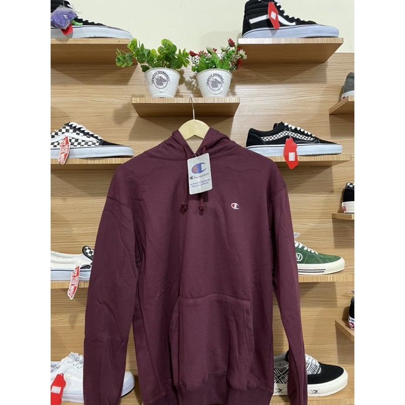 Áo Hoodie 100% Cotton In Logo Champion Màu Đen / Trắng / Đỏ / Maroon