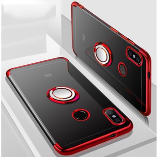 For Xiaomi Redmi Note 5 Ring Stand Plating Clear Cover