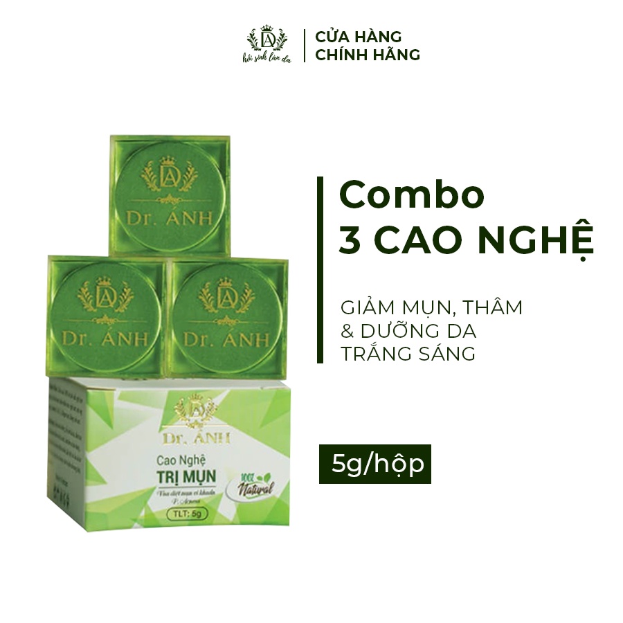 Combo 3 hộp Cao nghệ giảm mụn Dr. Ánh chính hãng