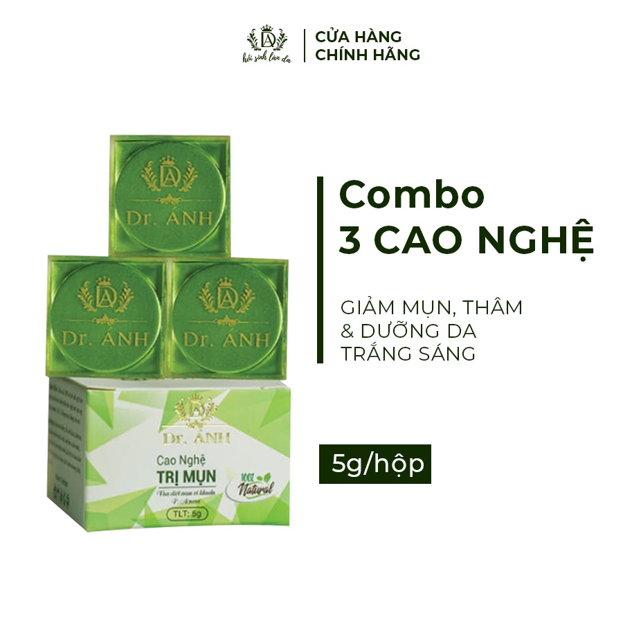 [Mã BMTTC60 giảm đến 60K đơn 50K] Combo 3 hộp Cao nghệ giảm mụn Dr. Ánh chính hãng