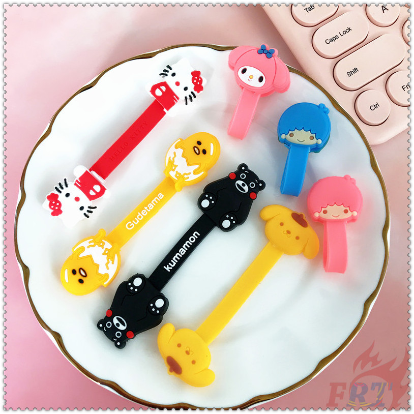 ◐ Máy Cuốn Dây Cáp Nhân Vật Sanrio ◑ 1 Dây Cuốn Cáp Hình Hello Kitty/Melody/Ngôi Sao/Ngôi Sao/Quả Pom Pom Purin/Gudetama/Kumamon