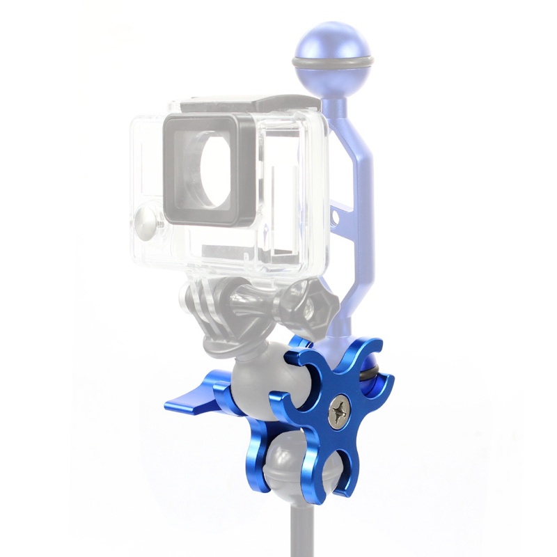 Giá Đỡ Máy Ảnh Thể Thao Go Pro 7 6 5 DSLR Gắn 3 Thanh Kẹp 1inch