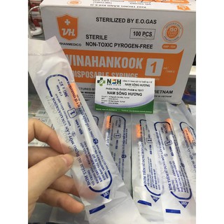 HỘP 100 cây BƠM KIM TIÊM TIỂU ĐƯỜNG INSULIN 1CC 1ML 100iu (30G) VINAHANKOOK