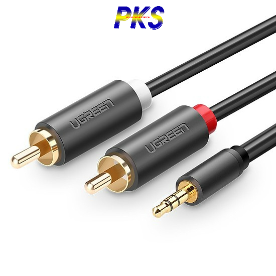 Dây loa 1 ra 2 RCA 5m (hoa sen) chính hãng Ugreen 10513 - Ugreen 10513