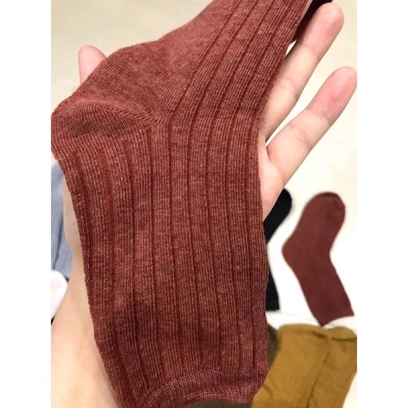 Tách lẻ 1 đôi tất cao cổ vintage phong cách Hàn Quốc
