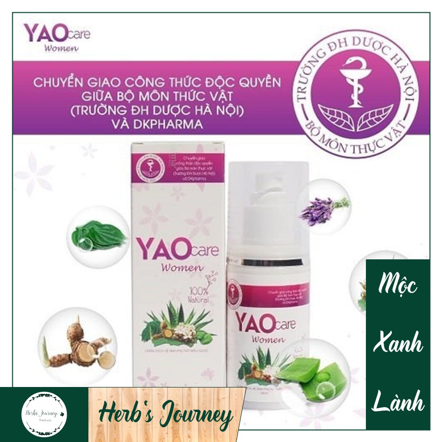 [CHÍNH HÃNG] Yaocare Women Dung dịch vệ sinh phụ nữ thảo dược - Dược Khoa - 100% thảo mộc - Chống viêm nhiễm, khí hư