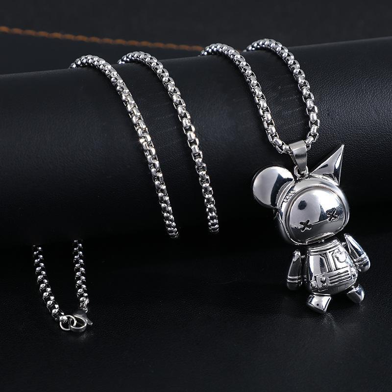Vòng cổ dây chuyền màu bạc nam nữ unisex Titan Merin Accesories đẹp phụ kiện thời trang - Vòng cổ Benny