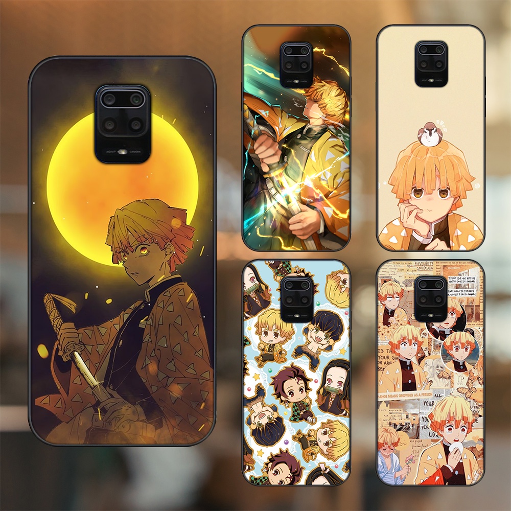 Ốp lưng Xiaomi Redmi Note 9s, Note 9 Pro viền đen in hình Zenitsu Kimetsu no Yaiba