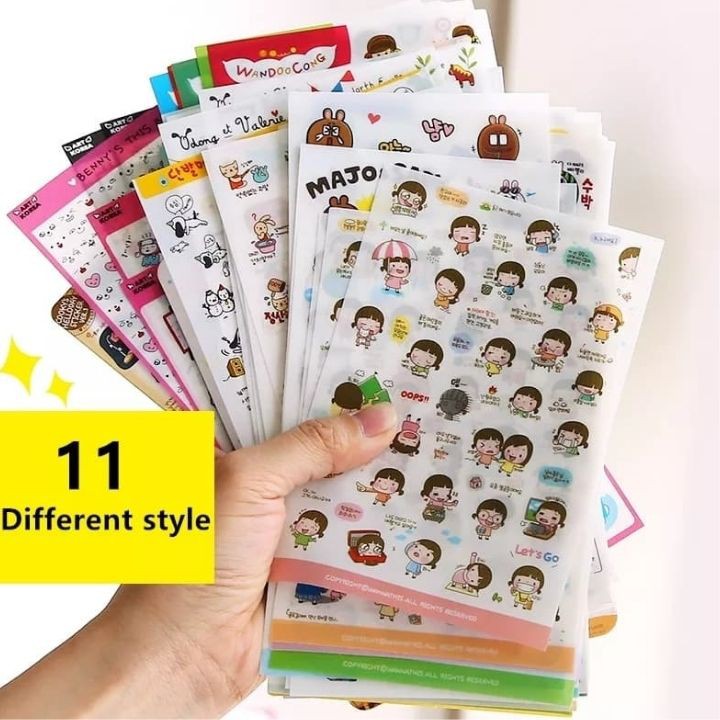 Combo 6 Miếng Dán Trang Trí Sticker Trang Trí Sticker Ngộ Nghĩnh Phong Cách Hàn Quốc Dễ Thương Nhiều Mẫu Cho Bé