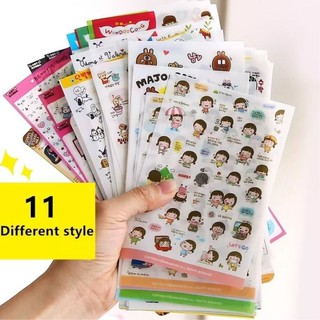 Combo 6 Miếng Dán Trang Trí Sticker Trang Trí Sticker Ngộ Nghĩnh Phong Cách Hàn Quốc Dễ Thương Nhiều Mẫu Cho Bé