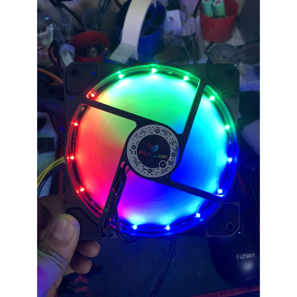 Quạt tản nhiệt Fuller CF-120-3 Led RGB 12cm màu tĩnh - Hàng Chính Hãng - Bảo hành 3 tháng