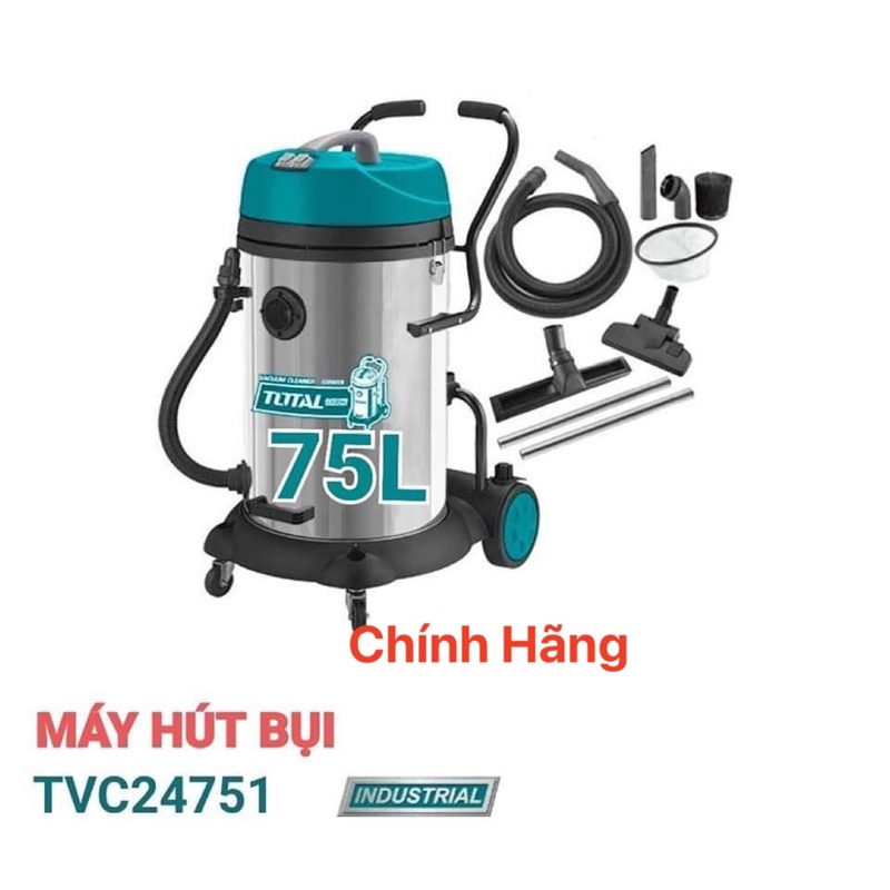 TOTAL Máy Hút Bụi 75L 2x1200W TVC24751 (Cam kết Chính Hãng 100%)