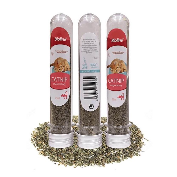 Cỏ catnip Bioline 5g - Ống cỏ bạc hà Catnip dành cho mèo giúp mèo thư giãn và tiêu hóa tốt