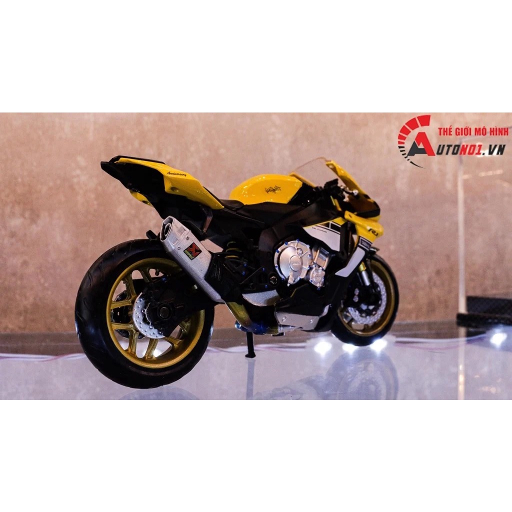 MÔ HÌNH XE YAMAHA R1M 60TH ANNIVERSARY YELLOW VER 2 - ĐỘ PÔ R1M 1:12 AUTONO1 D142