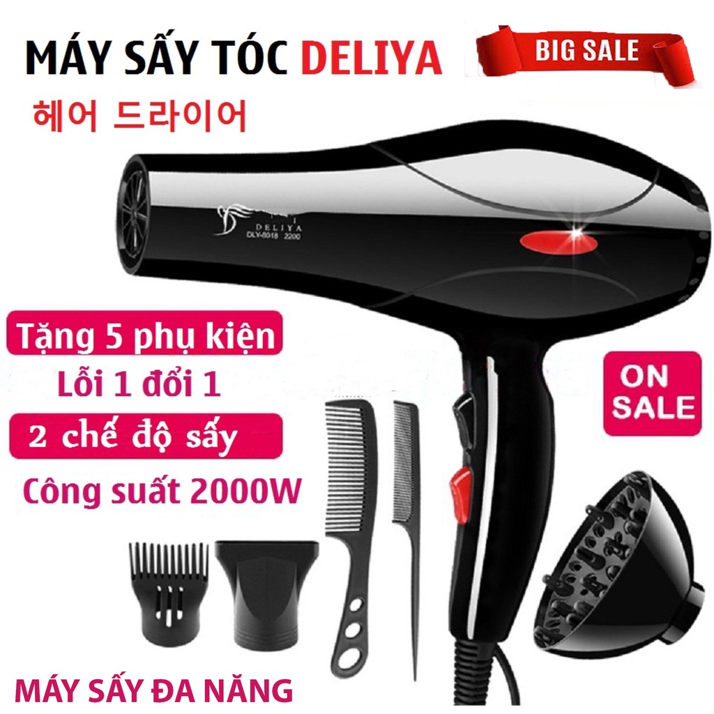 Mua ngay Máy Sấy Tóc Loại Lớn, Máy Sấy Tóc Tạo Kiểu Delya 8018 (2000W), Máy Sấy Tóc Giá Rẻ Deliya 8018