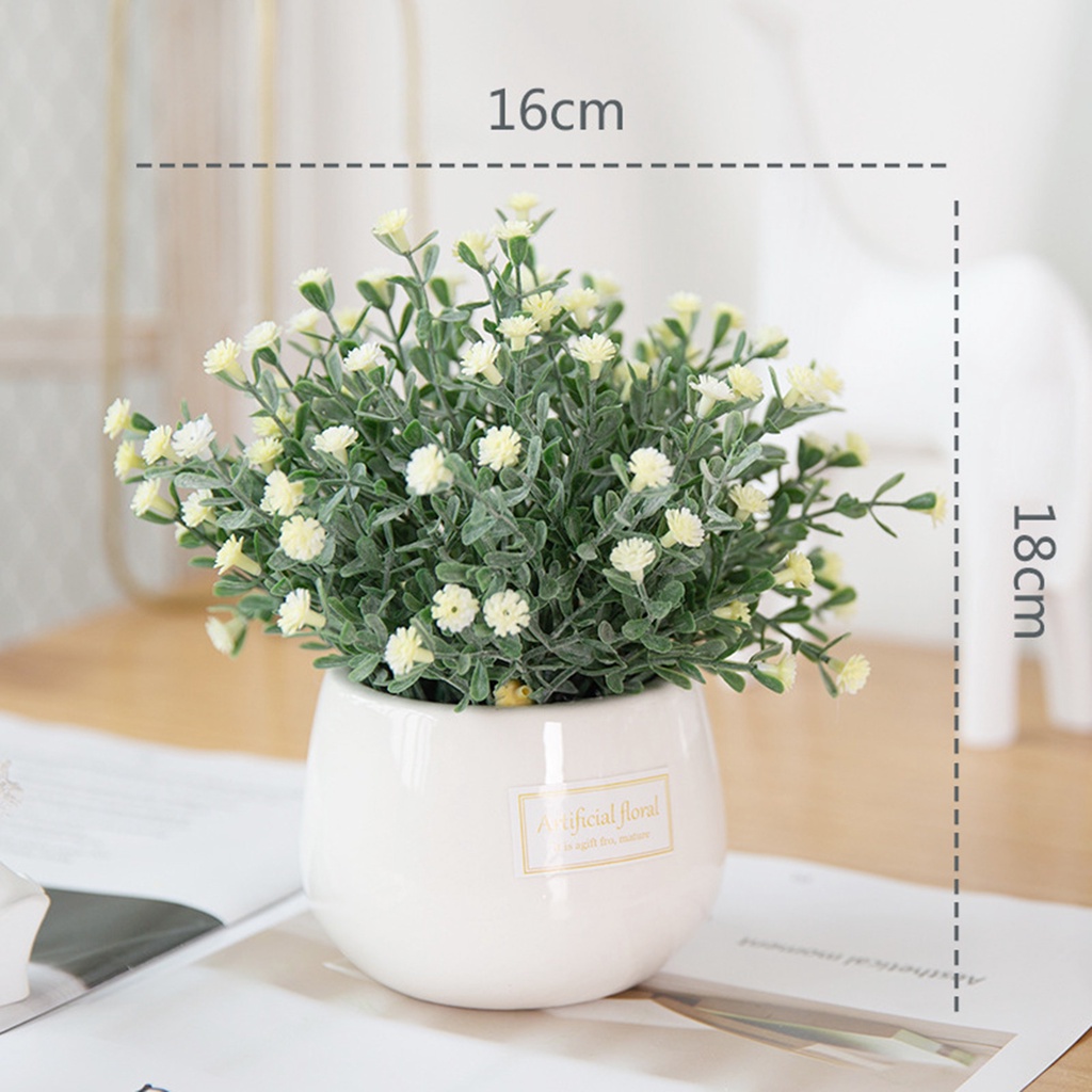 Chậu hoa cúc giả bằng nhựa thiết kế sống động trang trí cho ban công