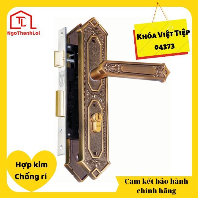 [GIÁ QUÁ TỐT] Ổ Khóa tay gạt Việt Tiệp 04373 hợp kim màu nâu đỏ có bán tại Ngô Thành Lợi