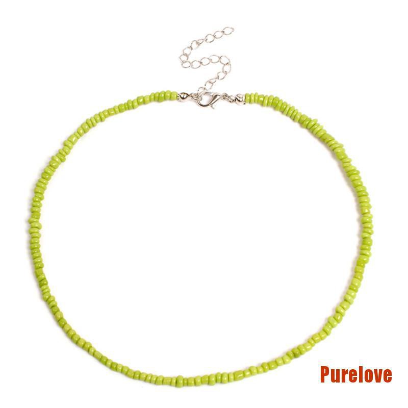 Vòng Cổ choker Chuỗi Hạt Màu Cầu Vồng Phong Cách bohemian Thời